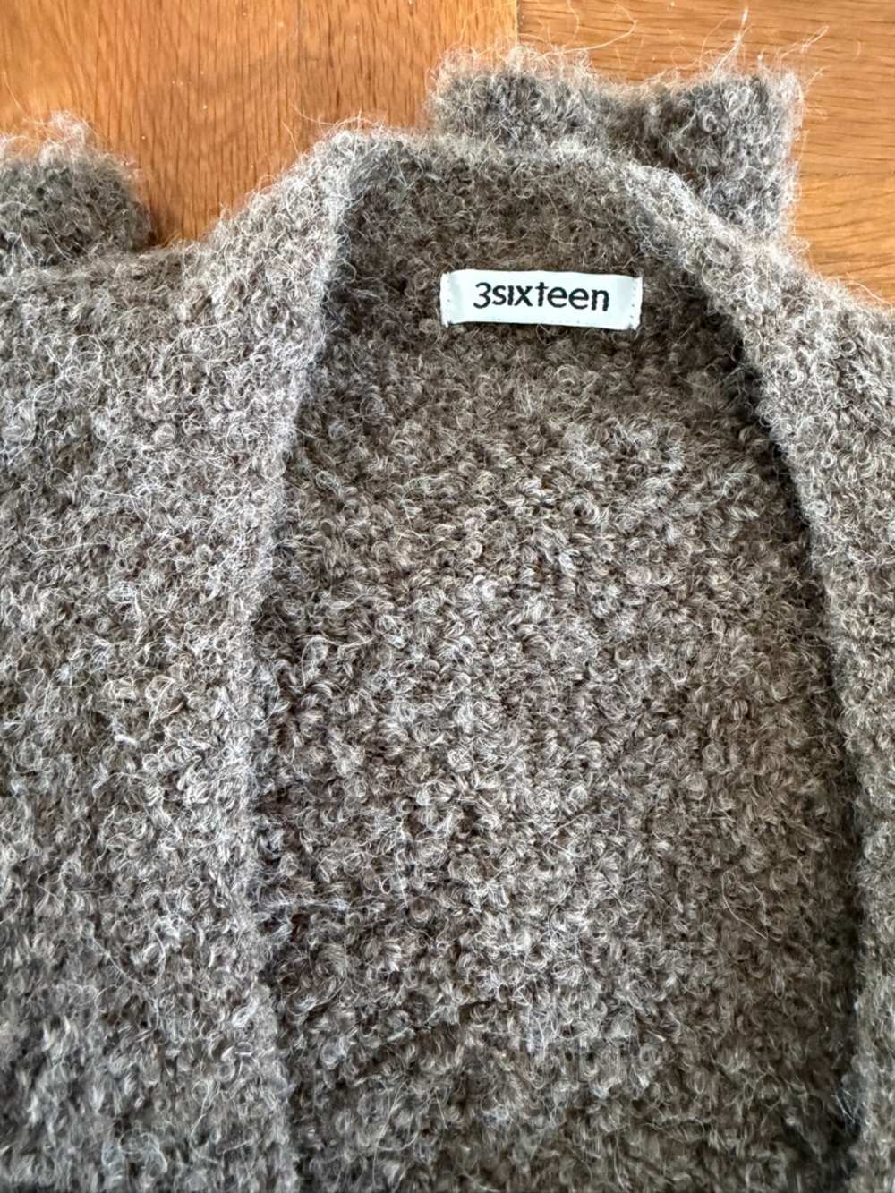 3sixteen Boucle Alpaca V-Neck Cardigan - Picture 4 of 5